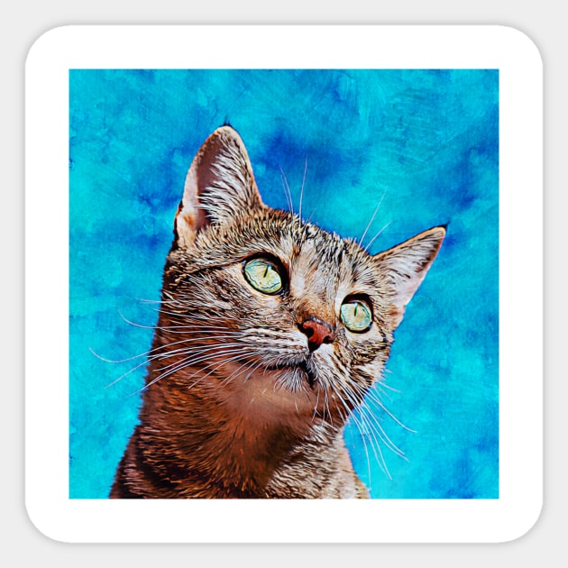 Cat Artistic Painting Sticker by Debbie Art